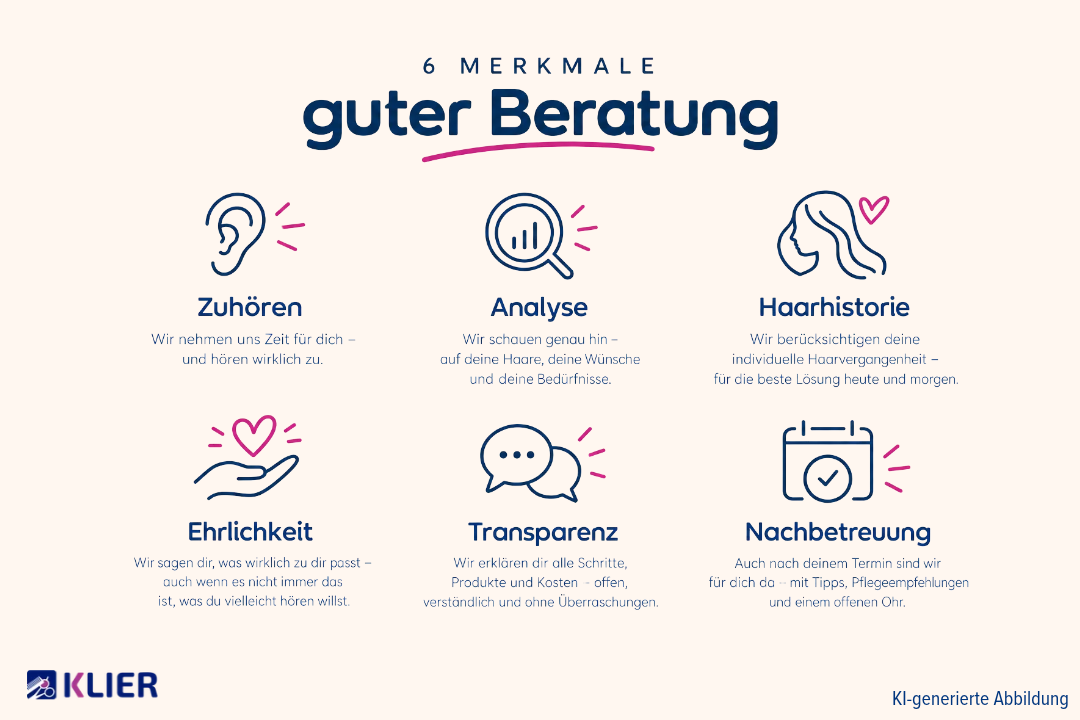 Sechs Merkmale guter Beratung KI-generierte Abbildung
