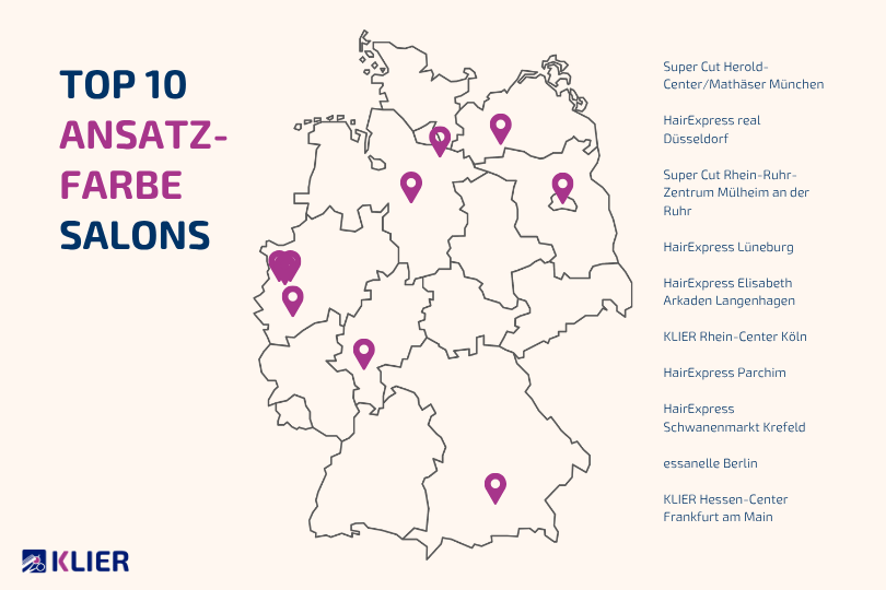 Top 10 Ansatzfarbe Salons Karte Deutschland