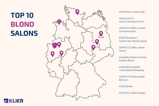 Top 10 Blond Salons Karte Deutschland